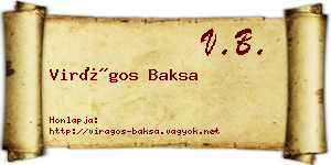 Virágos Baksa névjegykártya